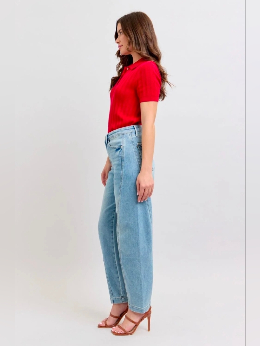 Judy Blue High Waist Side Panel Barrel Leg Jean size 29 - Picture 3 of 16